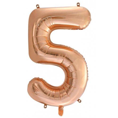 Balloon Foil Megaloon Number 5 Rose Gold 86cm