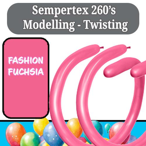 Balloon Modelling 260 Fashion Fuchsia Pink Sempertex Pk 50