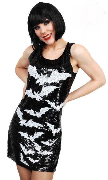 Costume Adult Dress Sequin Bats Ladies 14-16