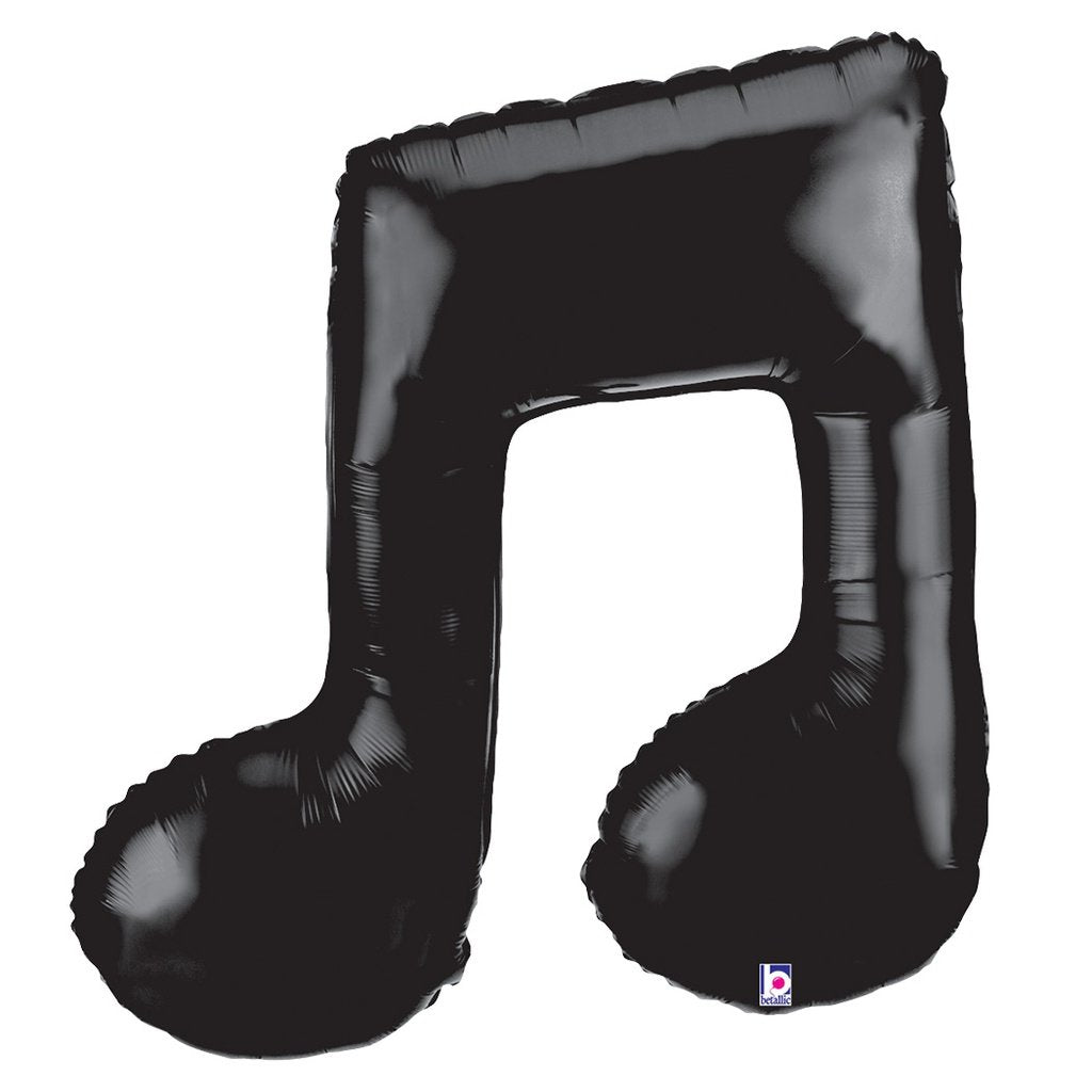 Balloon Foil Supershape Music Double Note Black 101cm