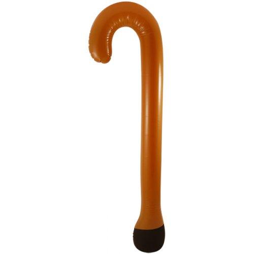 Inflatable Cane Walking Stick 90cm Brown Novelty Joke Prop