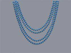 Necklaces Beads Metallic Blue 81cm Long Pk/4