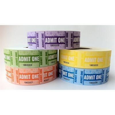 Fundraising Admit One Event 1000 Tickets Blue One Roll