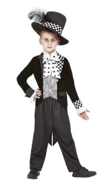 Costume Child Boy Mad Hatter Black and White