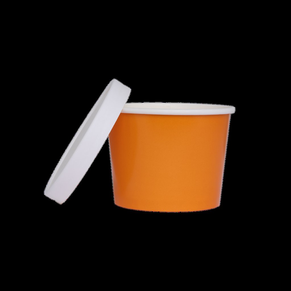 Paper Luxe Round Tub & Lid Tangerine Pk 5