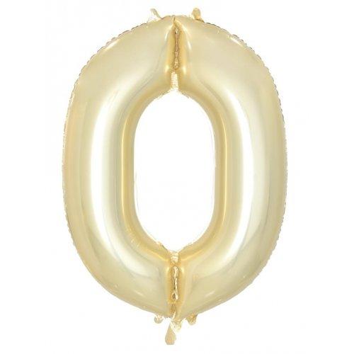 Balloon Foil Megaloon Number 0 Luxe White Gold 86cm