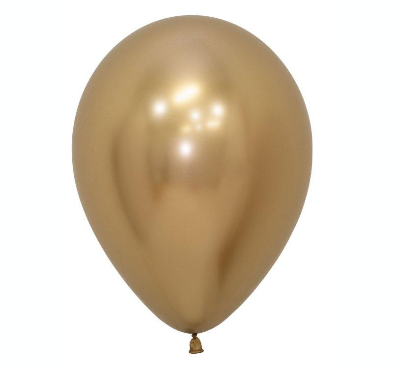 Latex Balloons 30cm Reflex Gold Pk 50