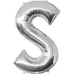 Balloon Foil Letter S Silver 88cm - Discontinued Line Last Chance To Buy