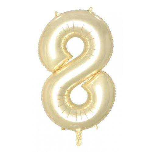 Balloon Foil Megaloon Number 8 Luxe White Gold 86cm