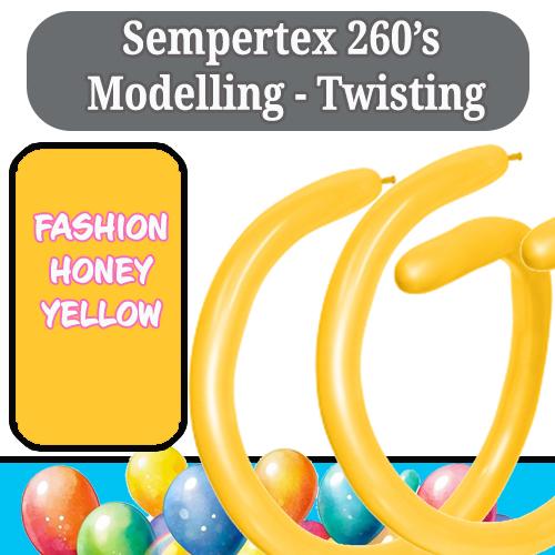 Balloon Modelling 260 Fashion Honey Yellow Pk 50