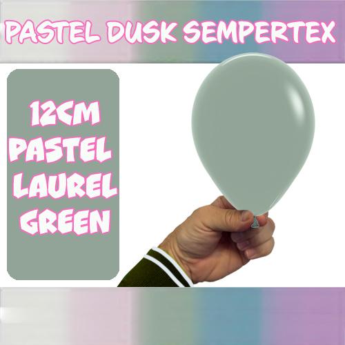 Latex Balloon 12cm Pastel Dusk Laurel Green Pk 50