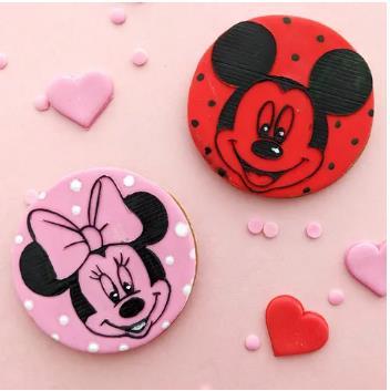 Mickey & Minnie Mouse Logo Cookie/Biscuit Debossers PK/2 Cake Craft