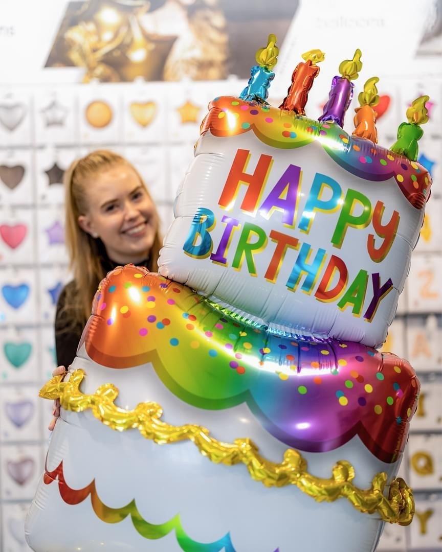 Balloon Foil Airloonz Happy Birthday Cake