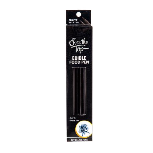 Edible Ink Pen/Marker Black Gourmet Food Over The Top Pk/2