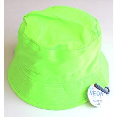 Costume Hat Bucket 1980s Neon Green