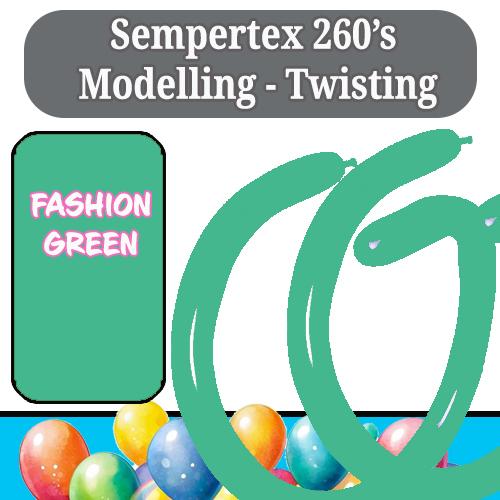 Balloon Modelling 260 Fashion Green Sempertex Pk 50