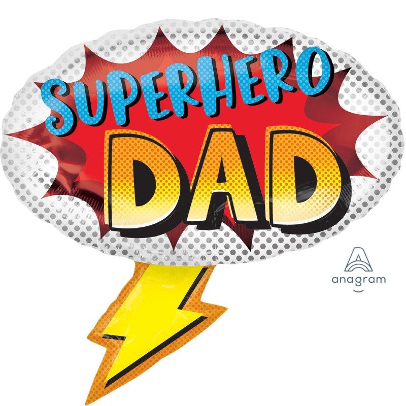 Balloon Foil Supershape Superhero Dad 68cm x 66cm