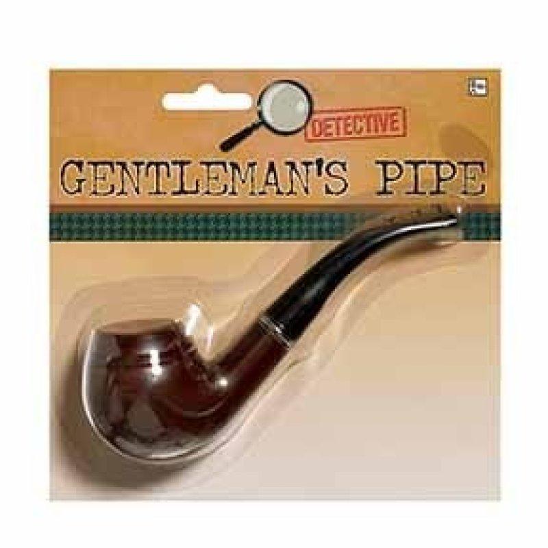 Prop Pipe Smoking Brown Plastic Imitation 1920s Gentlemen Detective Large