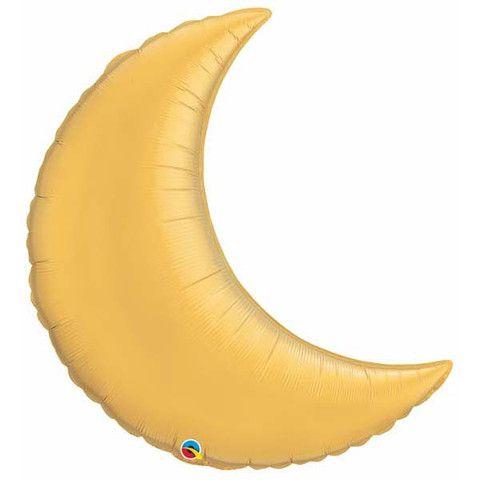 Balloon Foil Shape Gold Crescent Moon 89cm