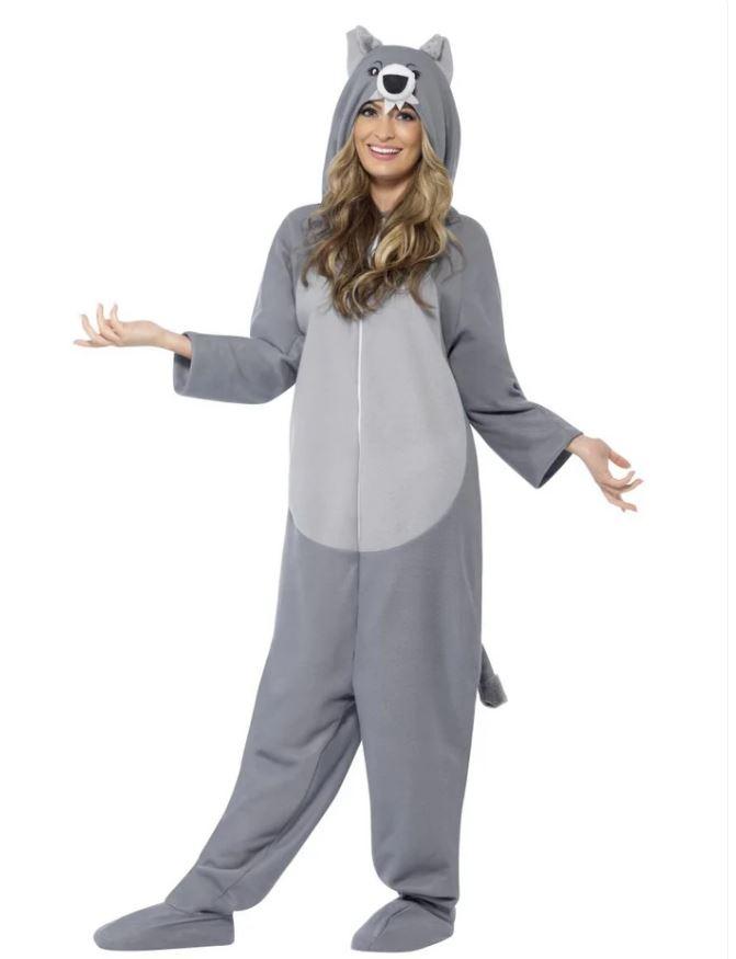 Costume Onesie Adult Animal Wolf Large