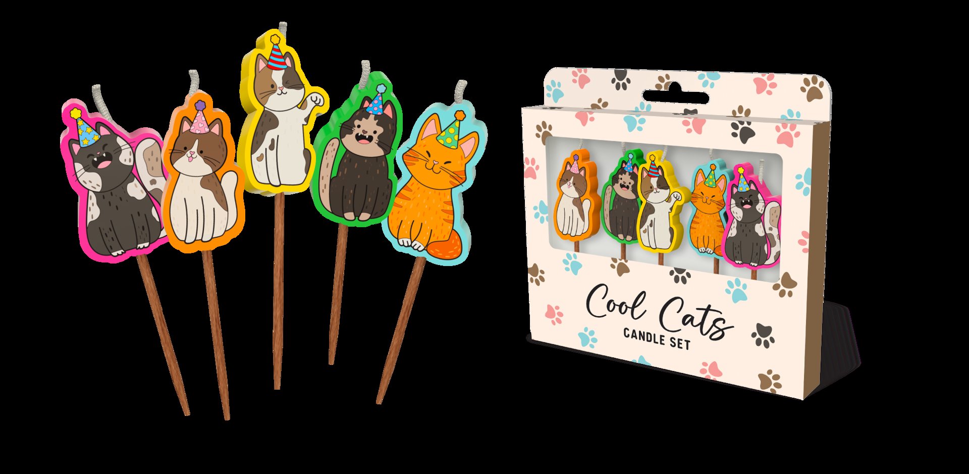 Candle Novelty Animal Cool Cats Assorted Pick Pk/5