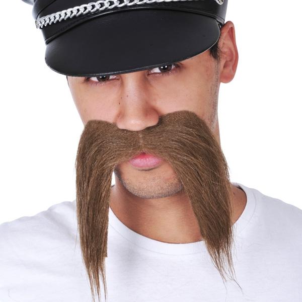 Costume Accessory Moustache Long Brown Bikkie Budget