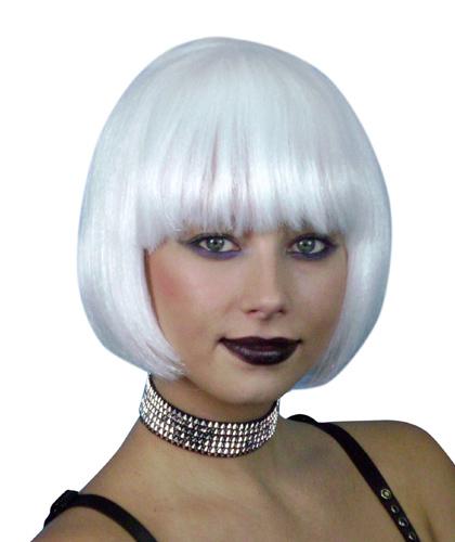 Wig Bob Neon White Short Deluxe Chin Length Costume Accessory