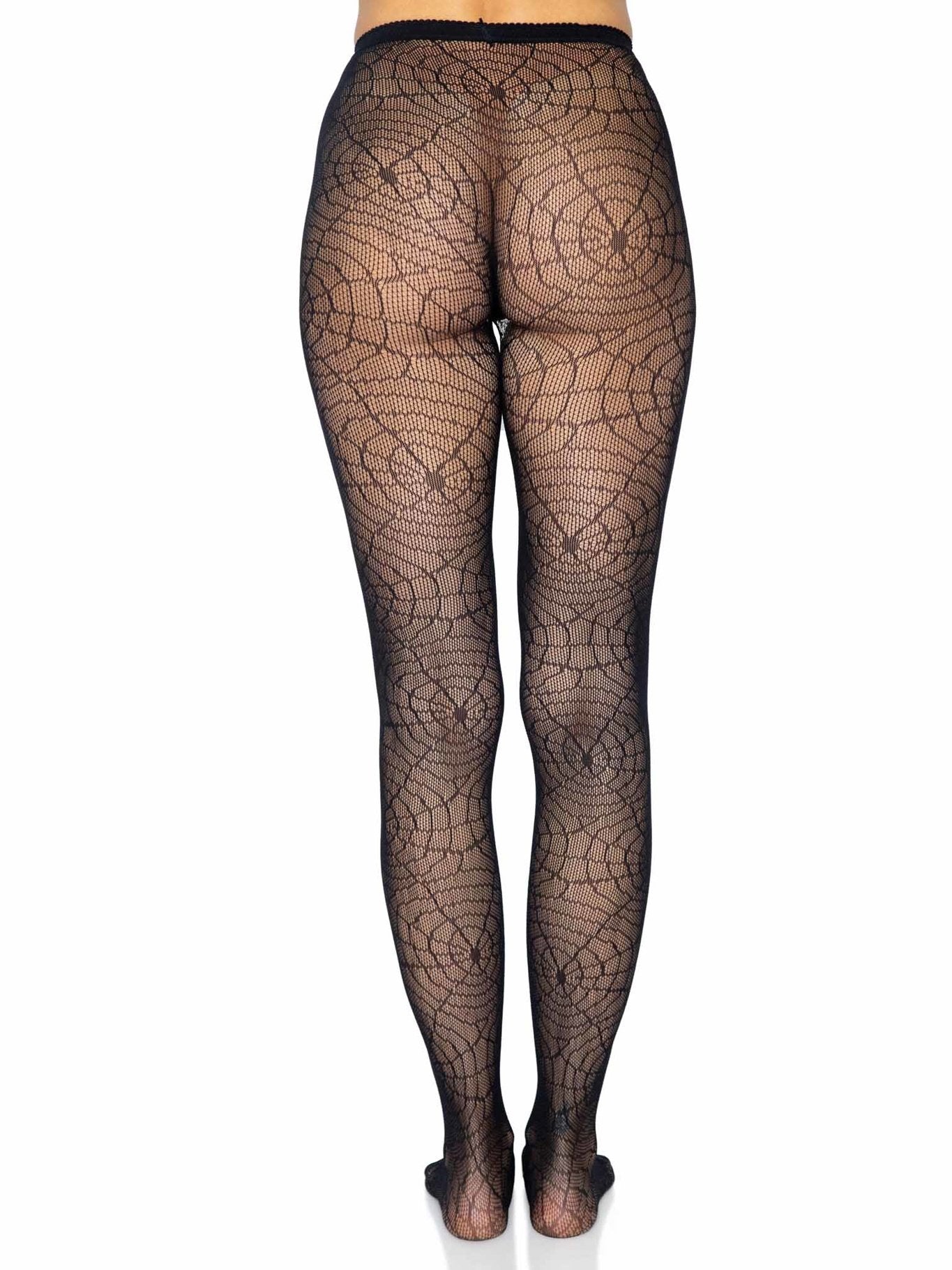 Pantyhose/Tights Black Spider Web Lace Print