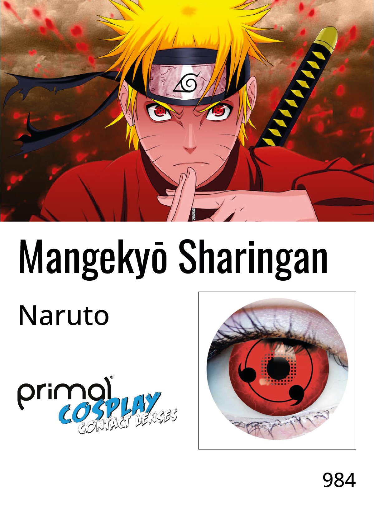 Contact Lense 3 Month Sharingan Ninja Cosplay15mm - Last Chance