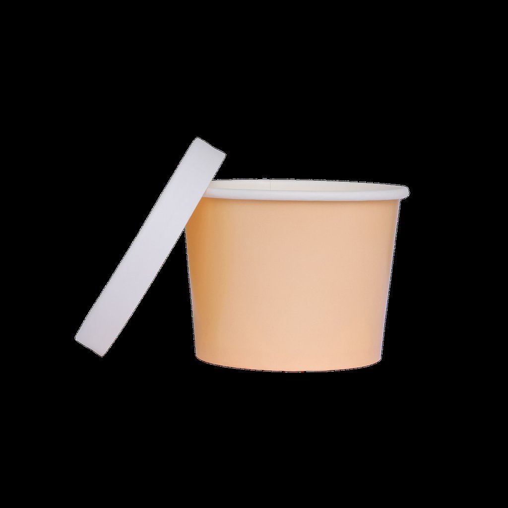 Paper Luxe Round Tub & Lid Peach Pk 5