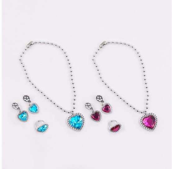 Princess Jewlery Kit Necklace and Earring Set Pink or Blue Assorted