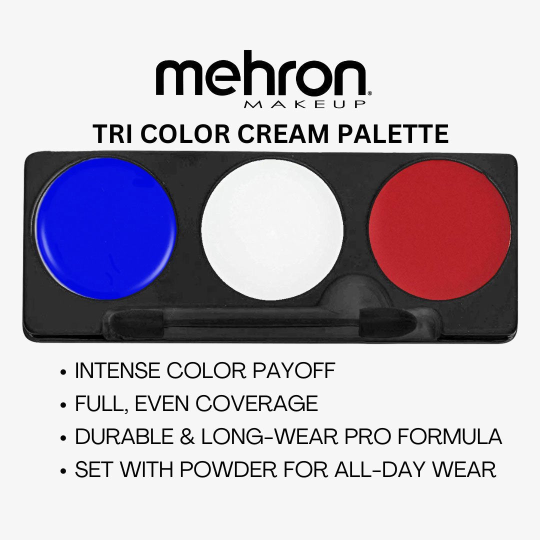 Make Up Palette Tri-Colour Face/Body Paint Clown Kit Professional Mehron