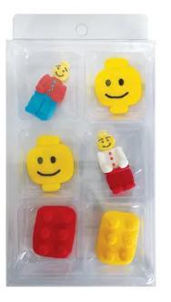 Edible Icing Decorations Lego Pk/6