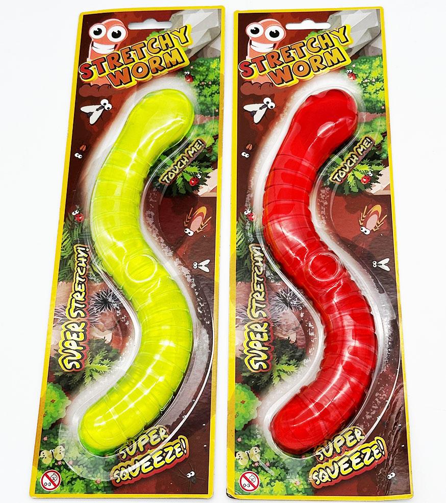 Novelty Game Toy Large Sticky Animal Worm 23cm Assorted Colours Each