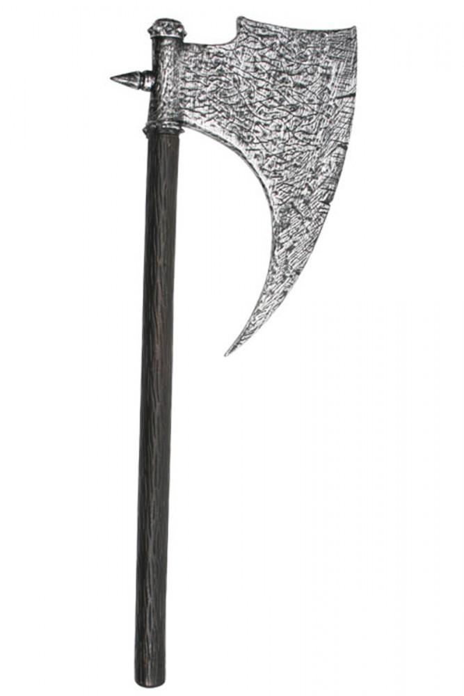 Weapon Costume Prop Axe Medieval Stone/Wood Look 90cm Plastic Toy