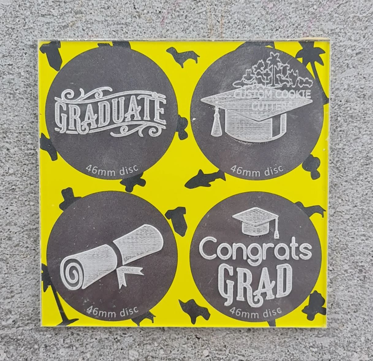 Graduation Mini Cookie/Biscuit Debosser Cutter