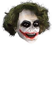 The Joker 3/4  Mask With Hair Adult Deluxe - Discontinued Line Last Chance