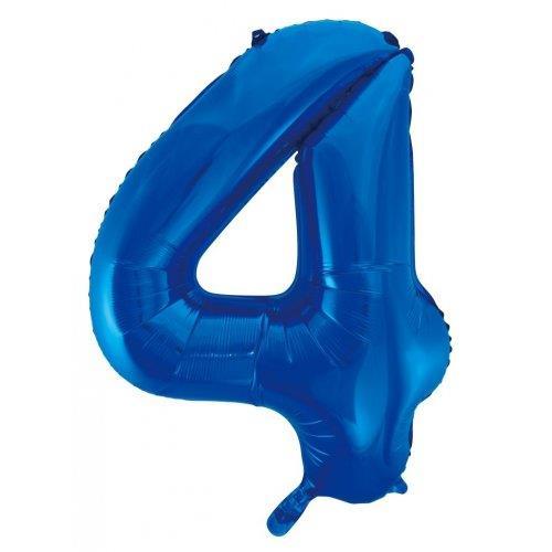 Balloon Foil Megaloon Number 4  Blue 86cm