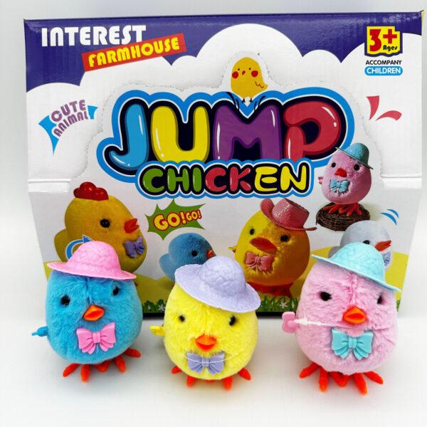 Novelty Toy Wind Up Chicken With a Hat 8cm Tall (Assorted Colours)