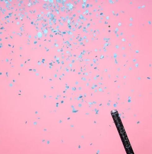 Large Gender Reveal Blue Tissue Confetti/Popper 60cm Cannon Ready To Pop