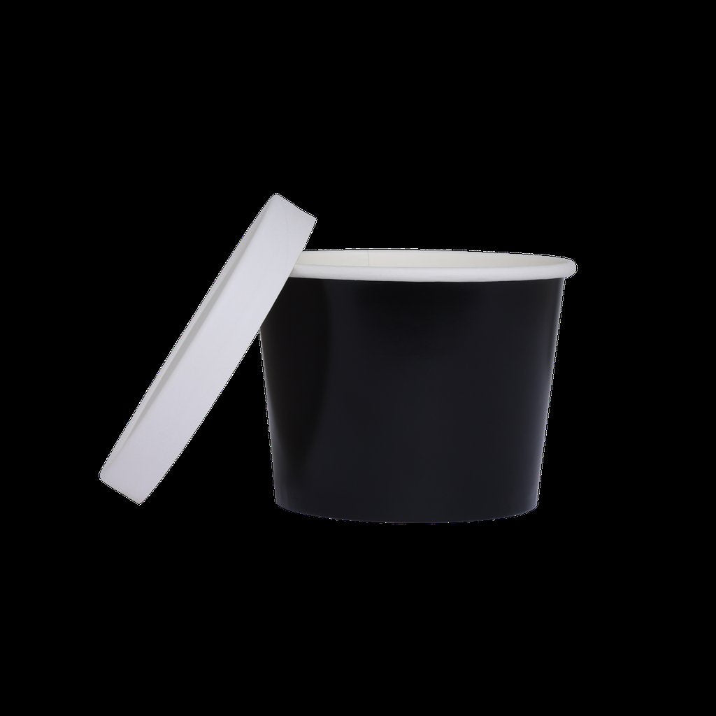 Paper Luxe Round Tub & Lid Black Pk 5