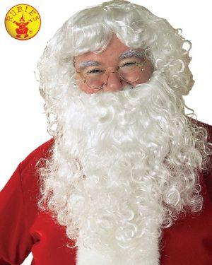 Wig And Beard Set Classic Santa White - Last Chance