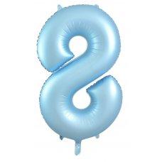 Balloon Foil Megalooon Number 8 Matte Pastel Blue 86cm