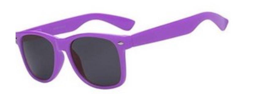 Glasses Fluro Neon Purple 1980s Dark Lenses UV Coated