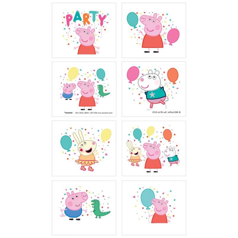 Peppa Pig Confetti Party Tattoos Pk/8