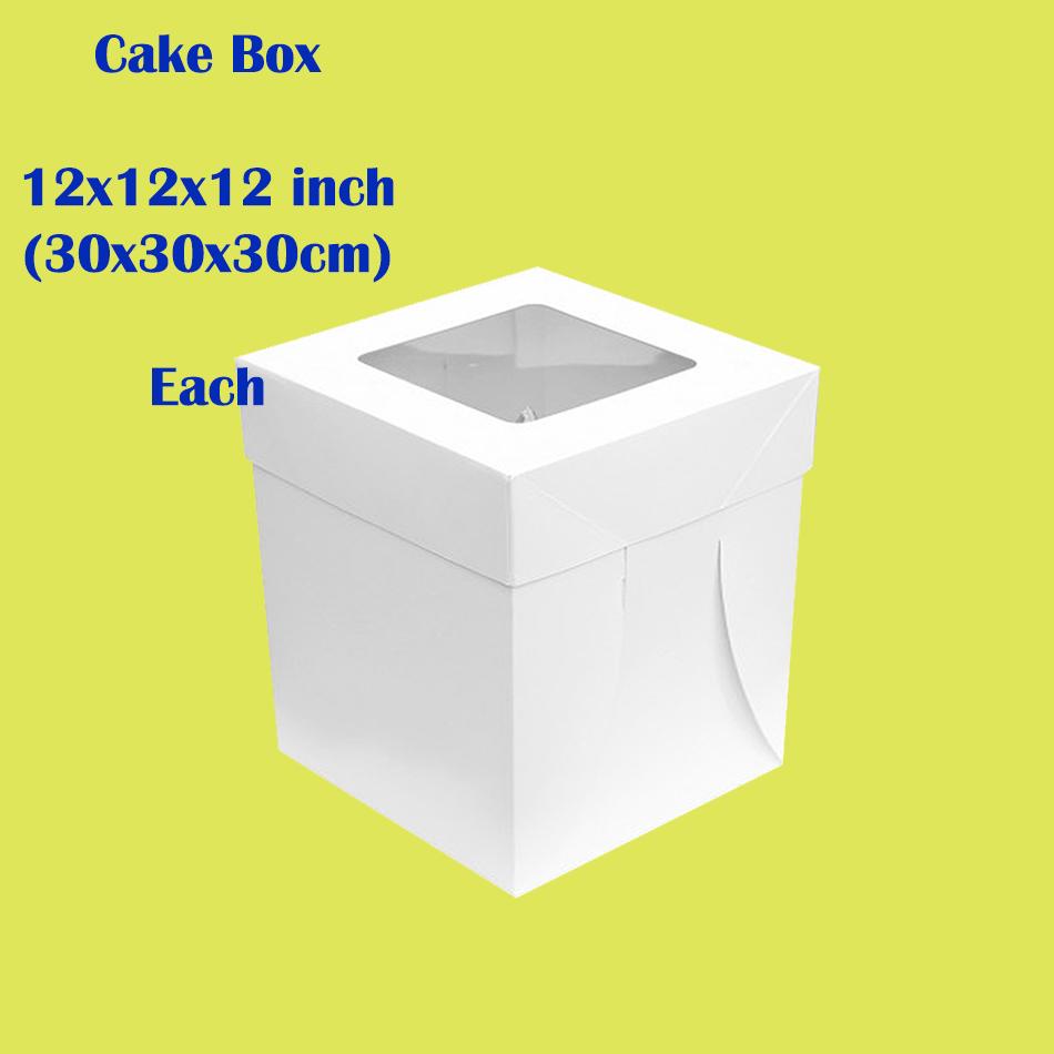 Cake Box & Clear Lid 12x12x12 Inch 30x30x30cm - Each