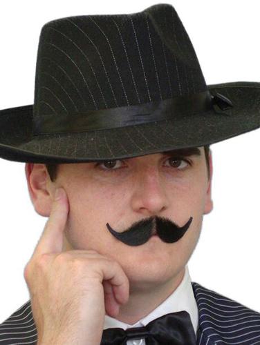 Costume Accessory Moustache Detective Inspector Black Deluxe Realistic