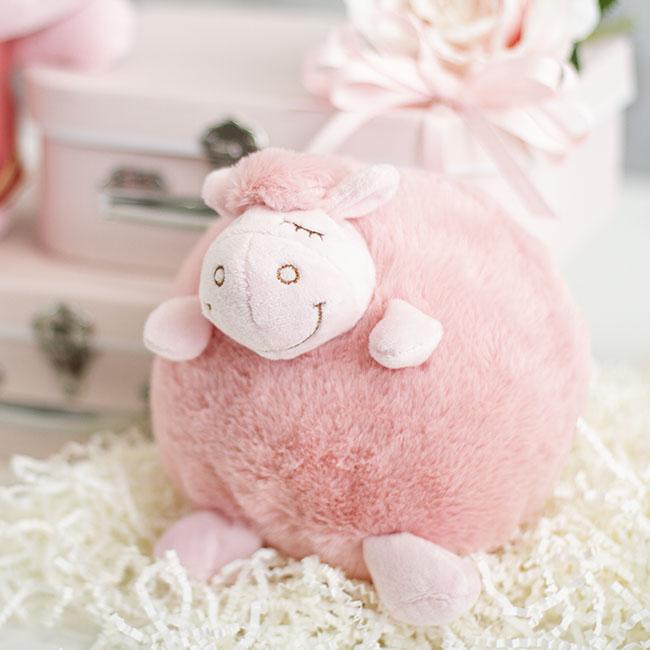 Soft Plush Toy Adrian Pink Sheep/Ewe/Lamb Farm Animal 15cm High