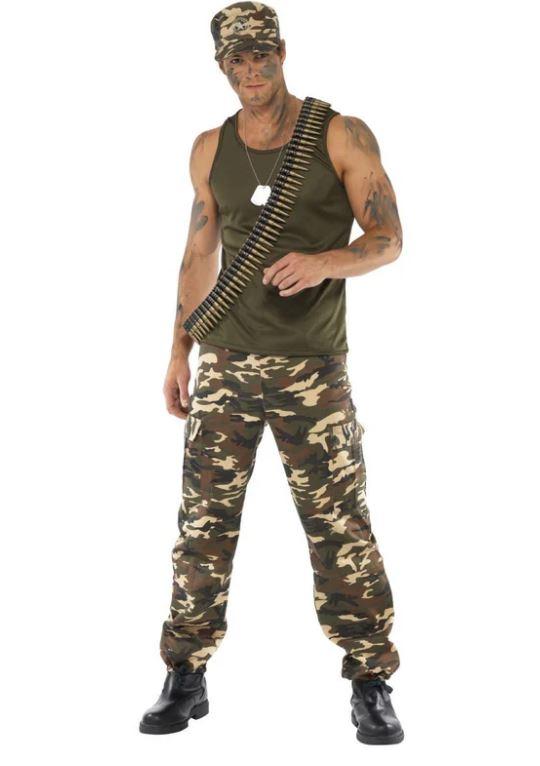 Costume Adult Male Khaki Camo Deluxe Large