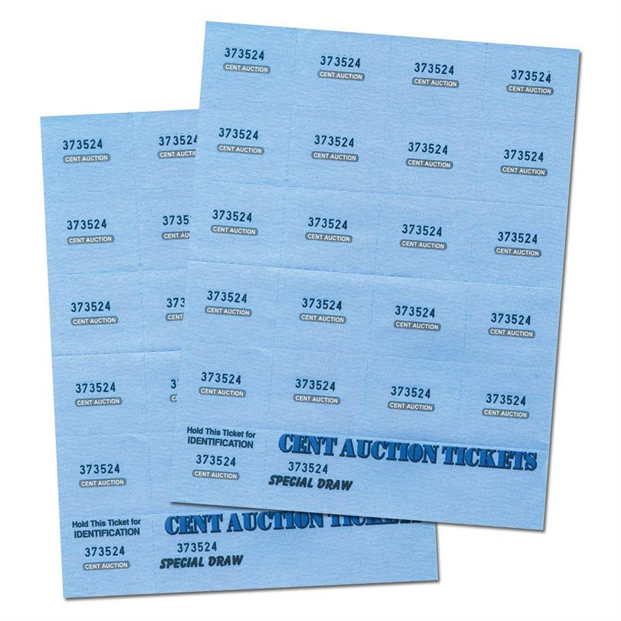 Fundraising Cent Sale Auction Tickets Pk/500 20 Number Blue